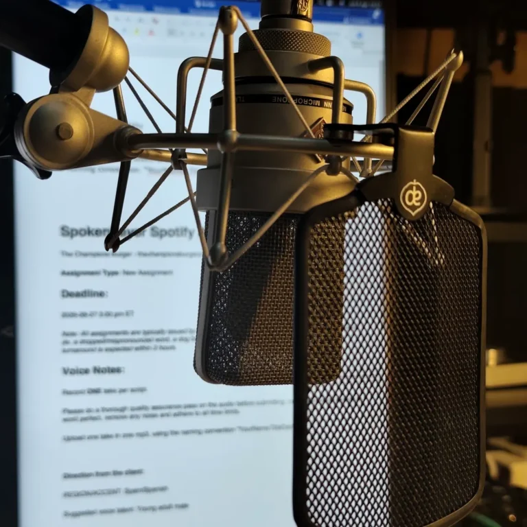 Locutor de e-Learning grabando un guion formativo